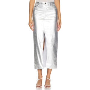 Lovers And Friends 'Naomi' Silver Maxi Skirt Size L